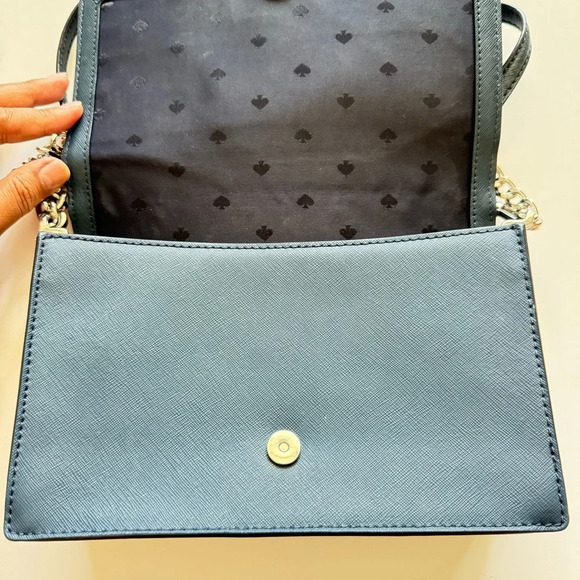 Kate Spade Cameron Flower Appliqué Blue Convertible Crossbody Bag - Picture 12 of 16